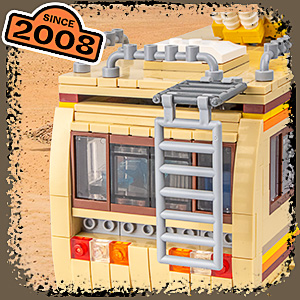 RV camper van building set with interior and roof details