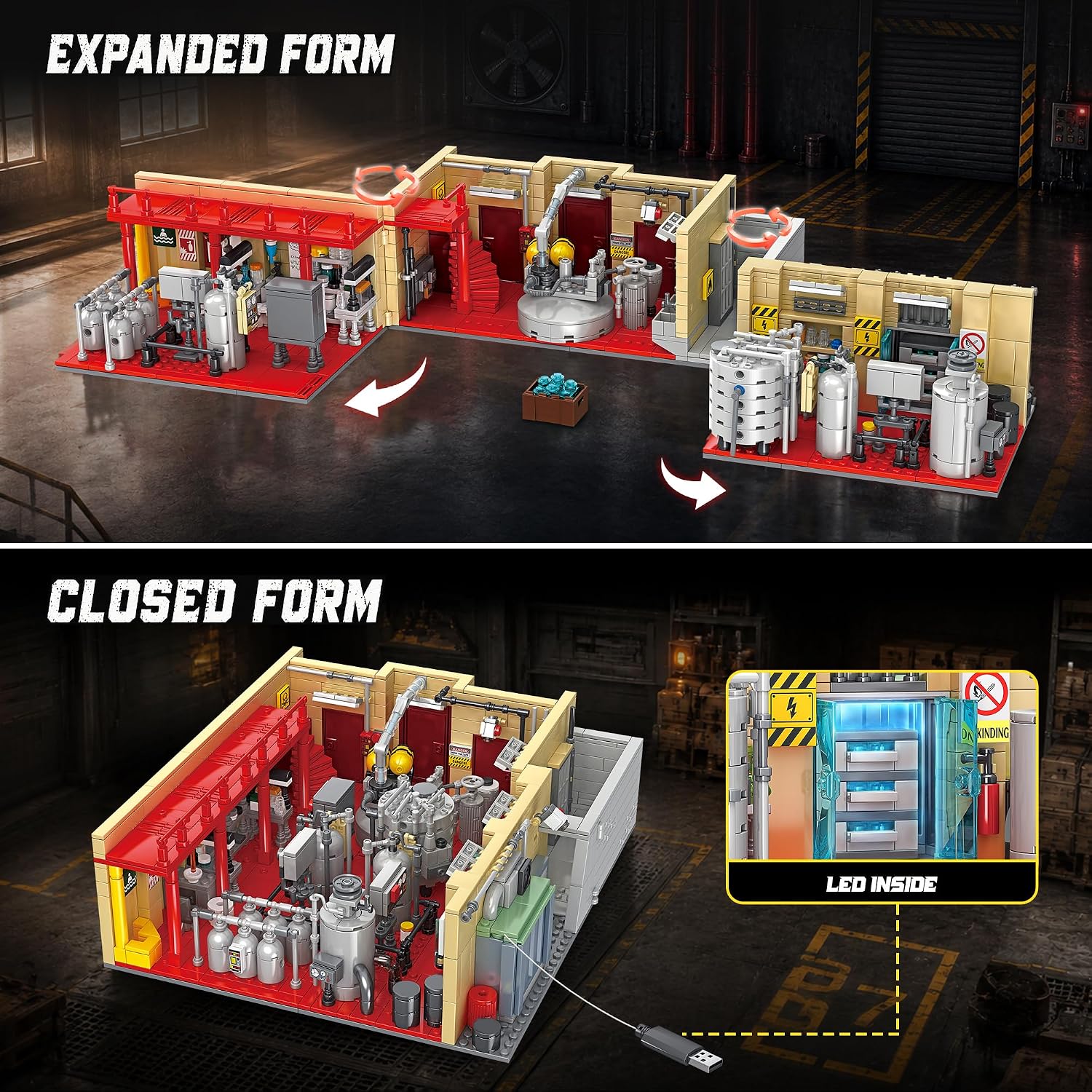 Chemistry Laboratory Building Set with LED – 1,471 Pieces