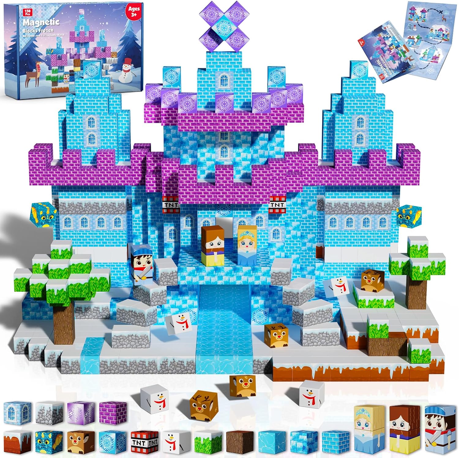 200-Piece Light-Up Magnetic Building Blocks for Kids 3+