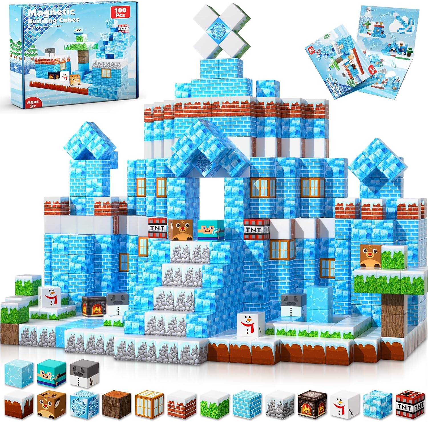 200-Piece Light-Up Magnetic Building Blocks for Kids 3+