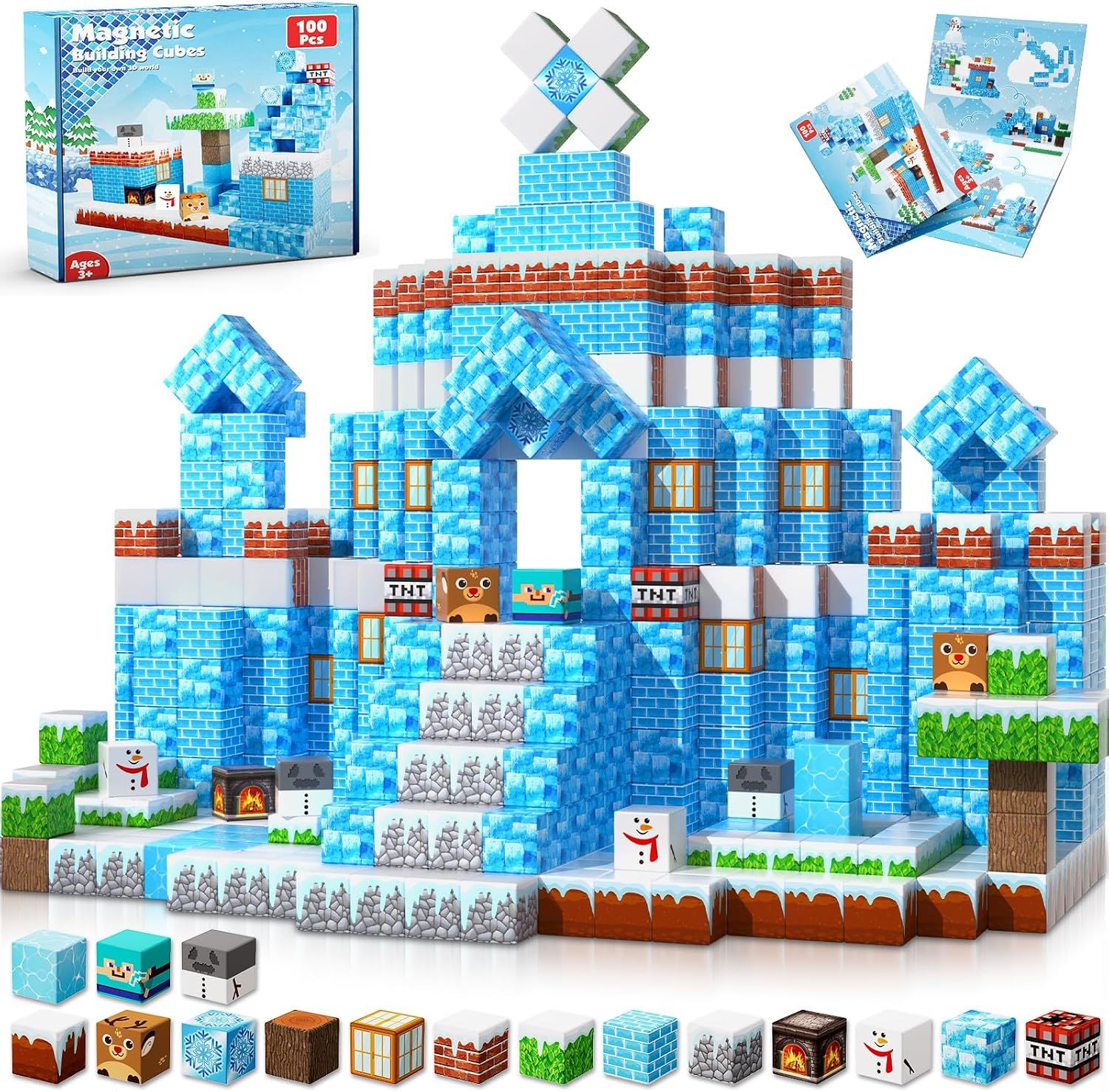 200-Piece Light-Up Magnetic Building Blocks for Kids 3+