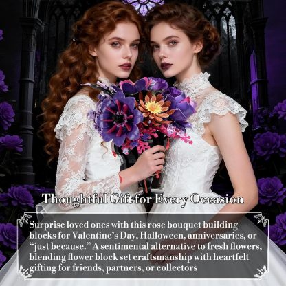 Elegant Purple Botanical Bouquet Building Set | Lavender Bricks-wonderminiworld