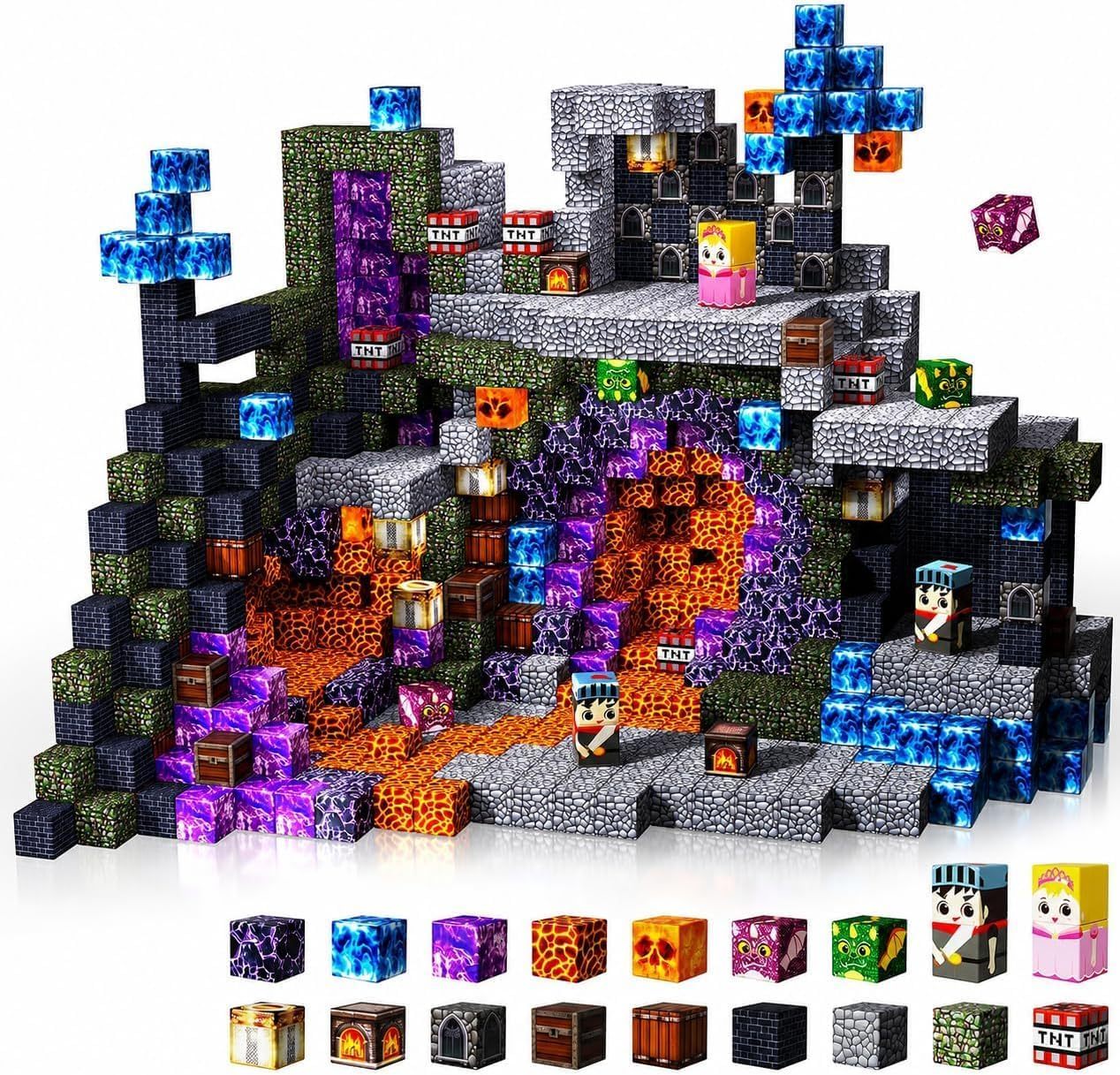 200-Piece Light-Up Magnetic Building Blocks for Kids 3+