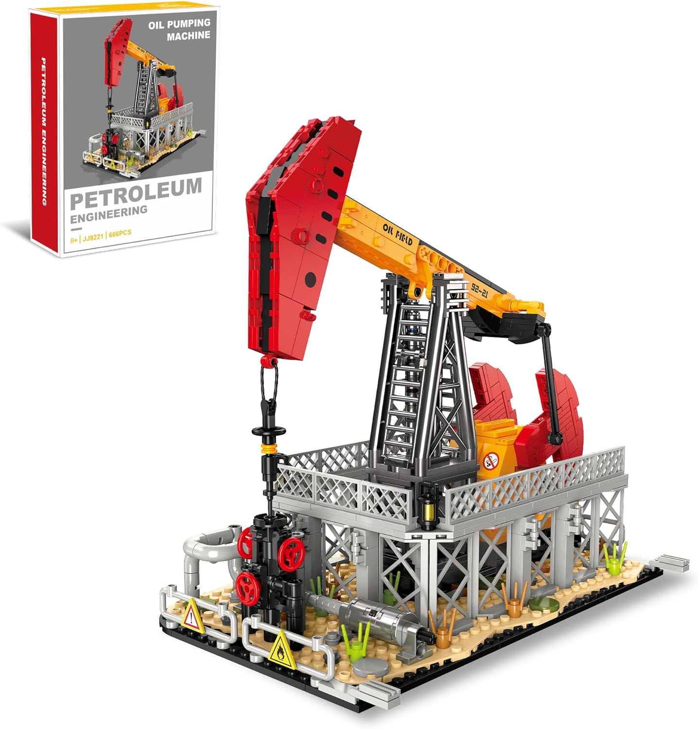 Oil Pump Jack Building Set | 666-Piece Oilfield Model Kit