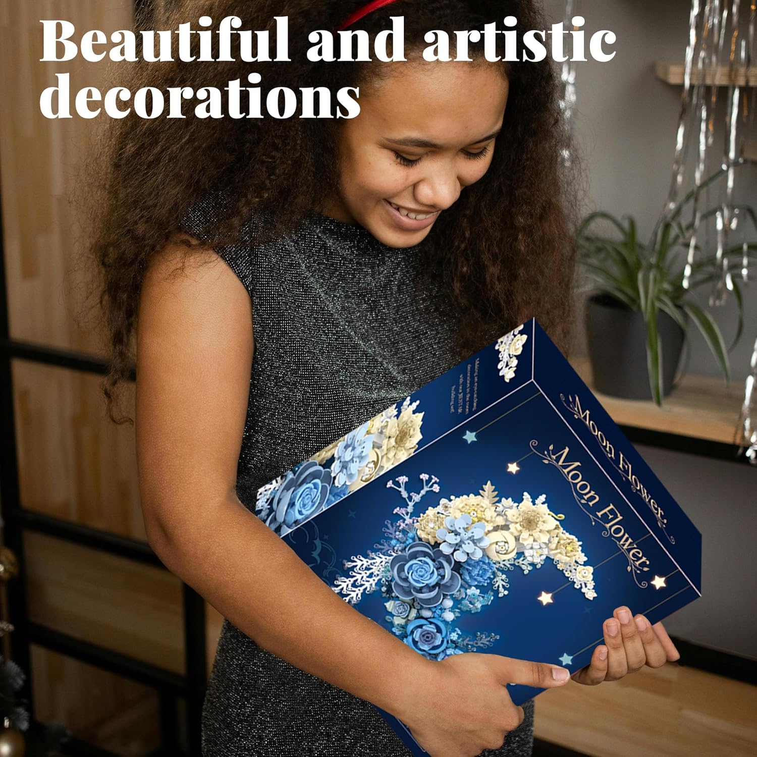 Moon Flower Building Set Botanical Collection Blossom for Wall Decor -934pcs