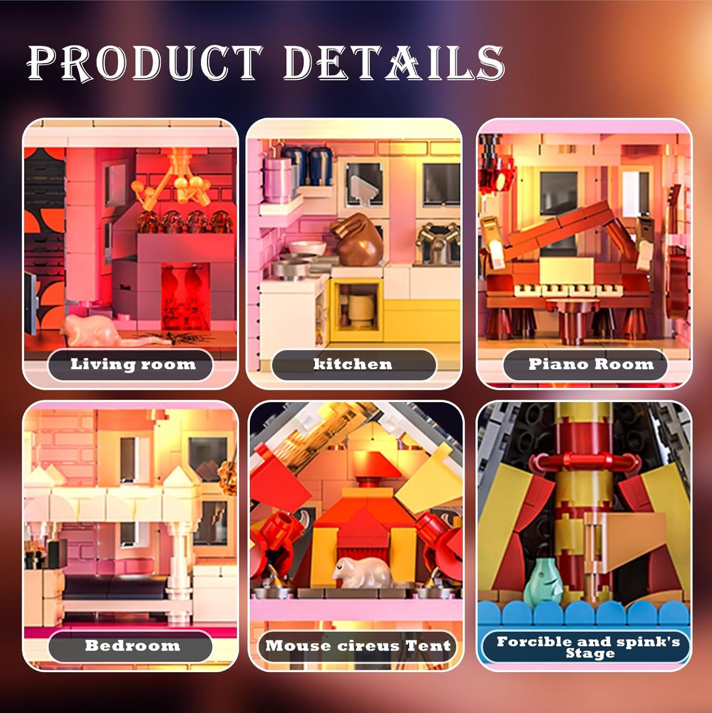 Pink Palace Haunted House Building Set with Lights 