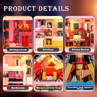 Pink Palace Haunted House Building Set with Lights 