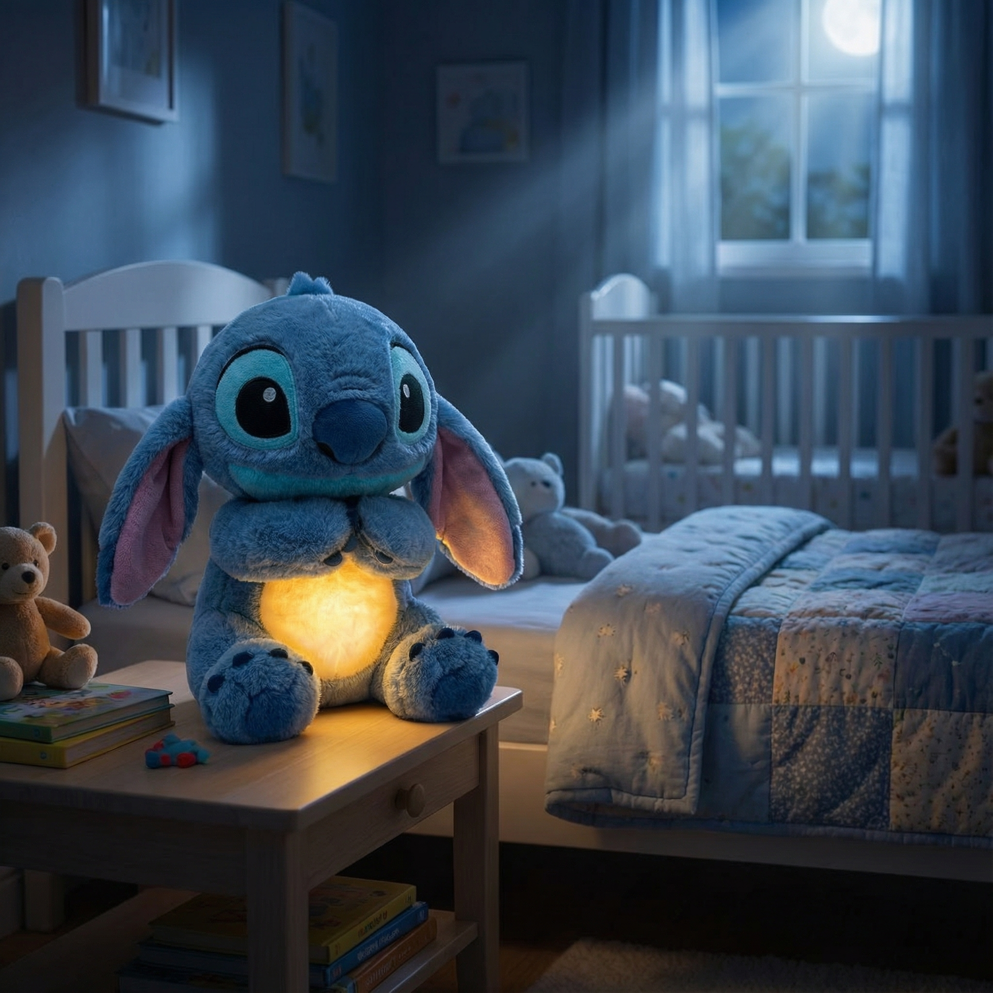 Breathing Stitch plush shown as an interactive alternative to a regular plush toy