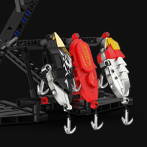 Fishing bait accessory detail shown with the building block rod set