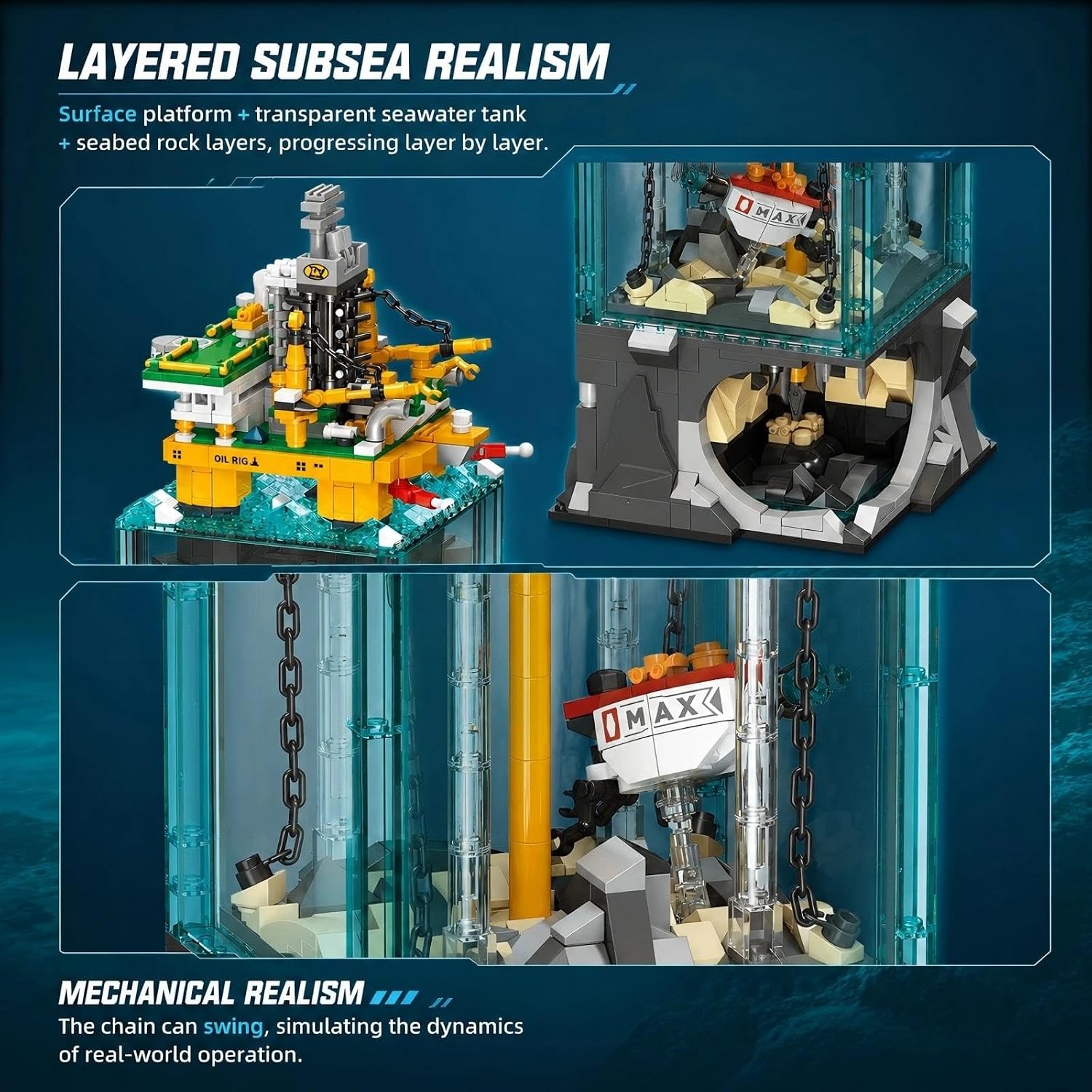 Semi-Submersible Drilling Platform Building Set | 1,064 Pieces
