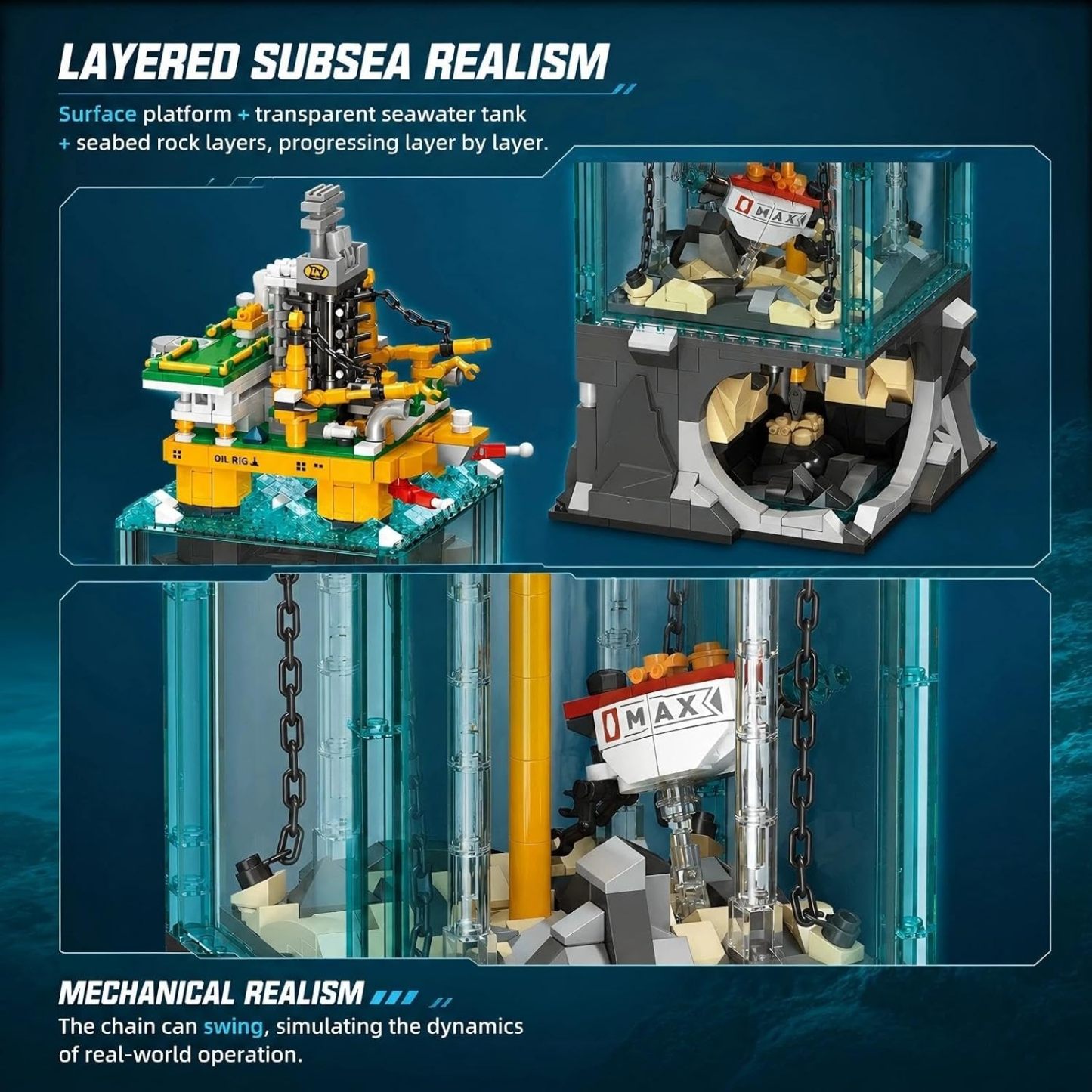 Semi-Submersible Drilling Platform Building Set | 1,064 Pieces