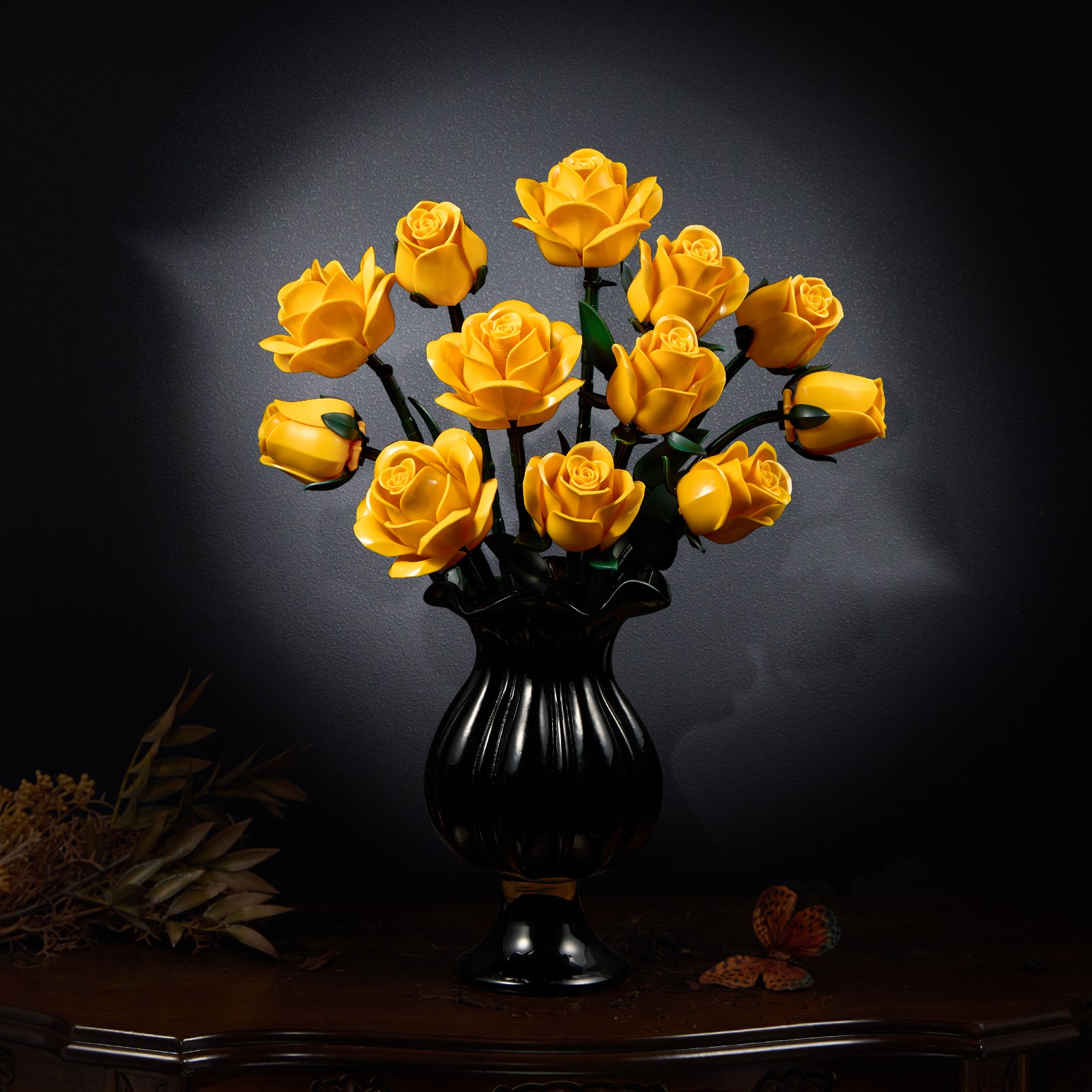 Yellow Rose Brick Bouquet Building Set