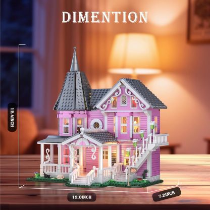 Pink Palace Haunted House Building Set with Lights 