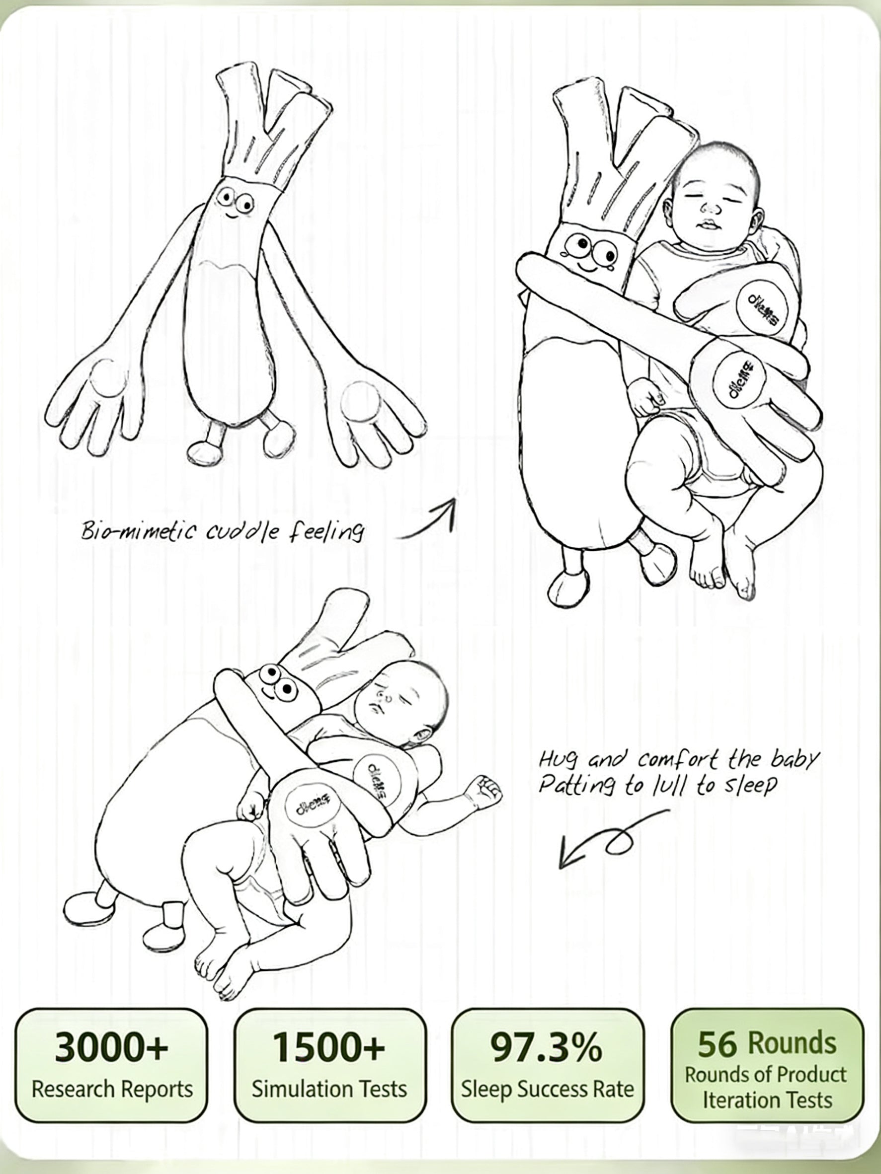 Sleep Soothing Patting Plush Pillow – Comforting & Huggable