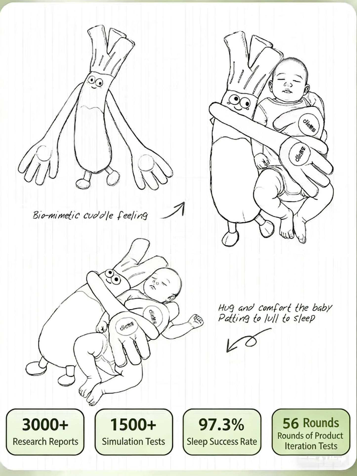 Sleep Soothing Patting Plush Pillow – Comforting & Huggable