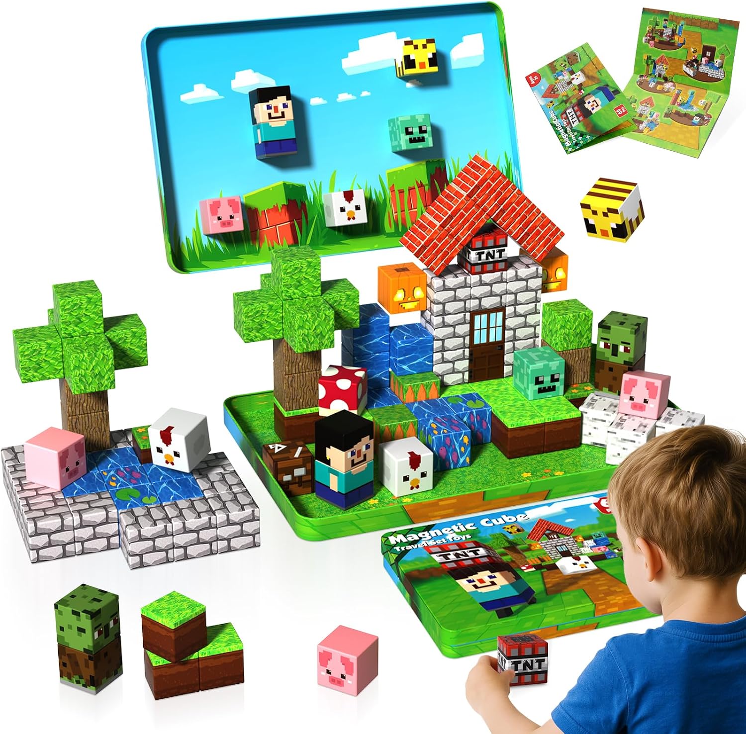 200-Piece Light-Up Magnetic Building Blocks for Kids 3+