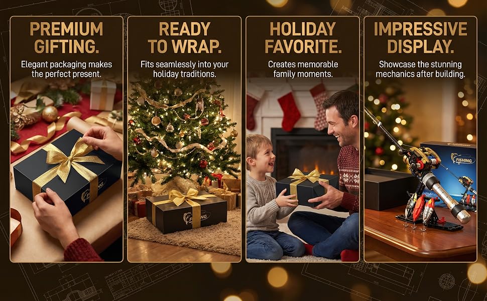 Gift presentation idea for the fishing rod building block set