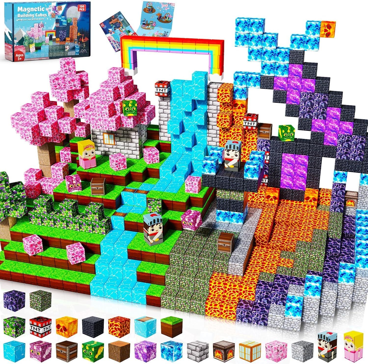 200-Piece Light-Up Magnetic Building Blocks for Kids 3+