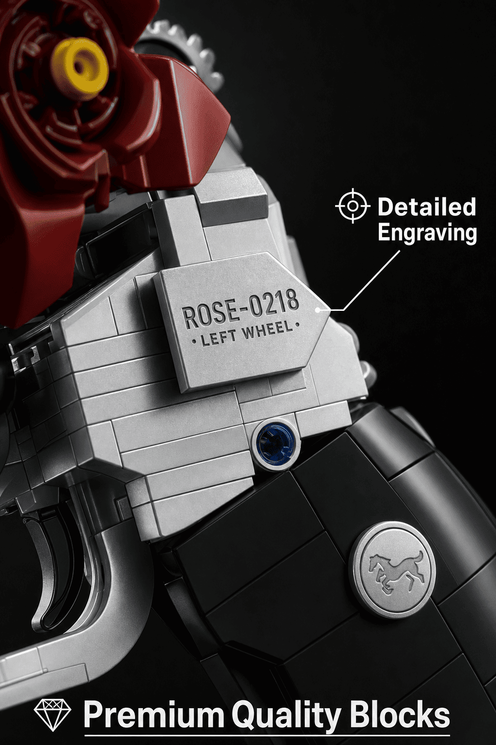 Floral Revolver Building Blocks Set | Gothic Rose Brick Decor
