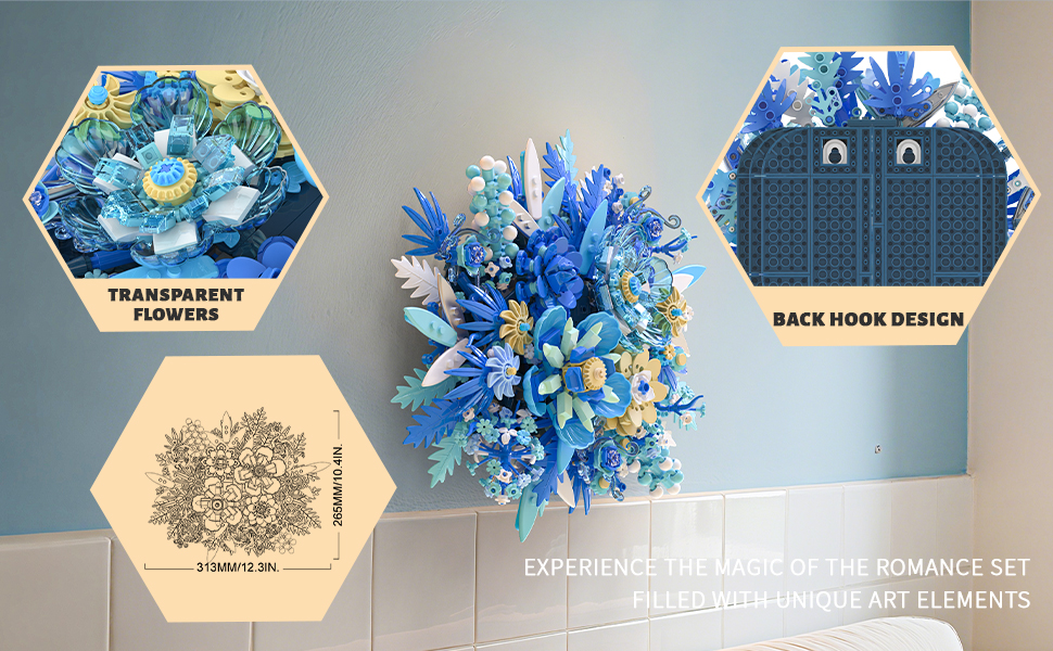 917-piece DIY flower bouquet building kit for adults and creative builders