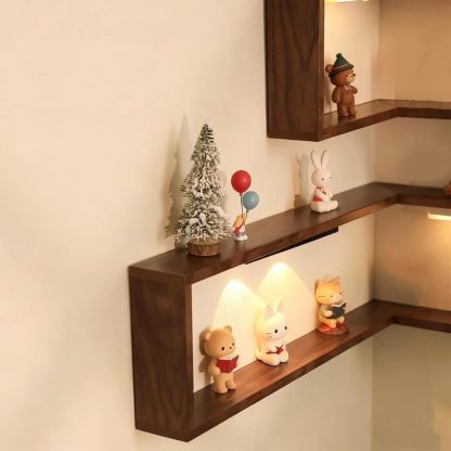 Illuminated Floating Corner Shelves for Collectibles (Smart LED Edition)-北京欧布科技有限公司