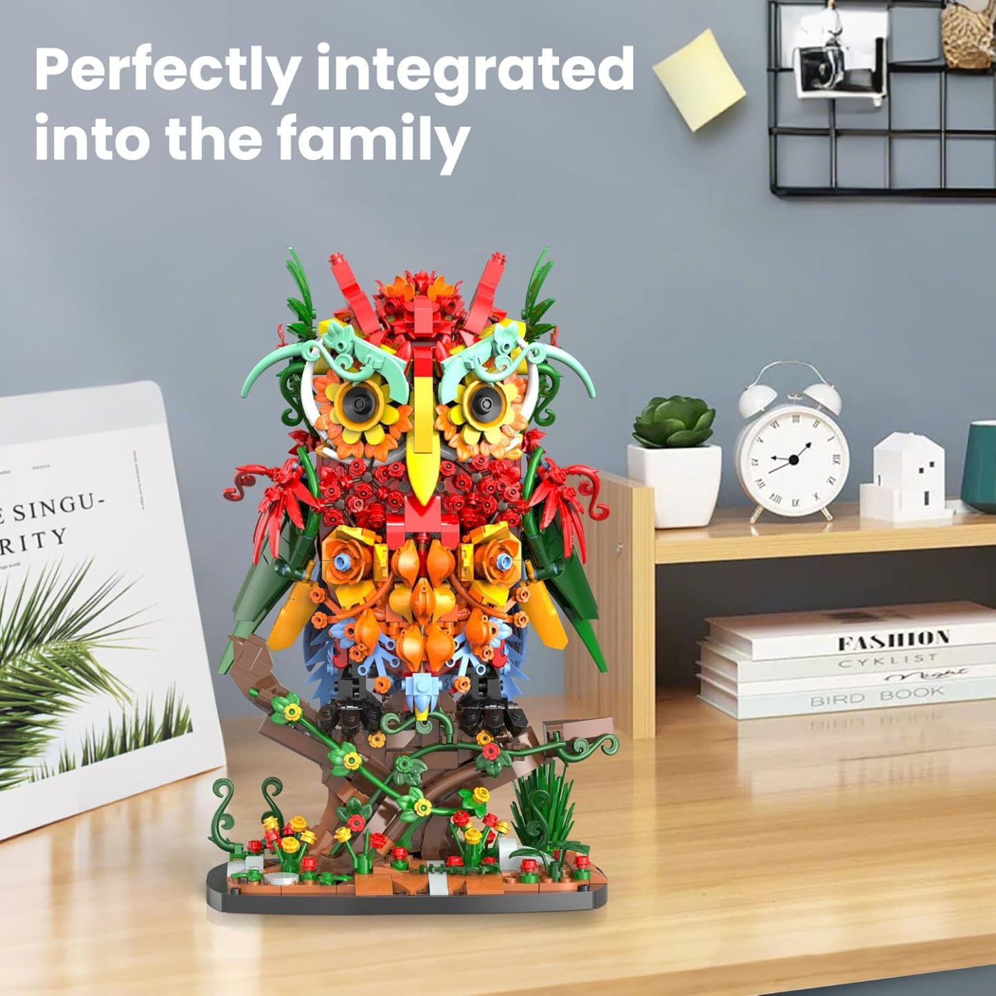 Enchanted Owl & Flower Bouquet Building Kit - Botanical Collection for Adults-wonderminiworld