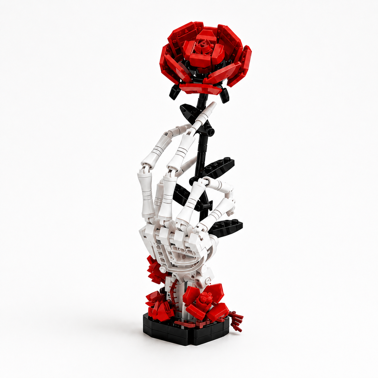 Gothic Skeleton Hand & Rose Brick Set