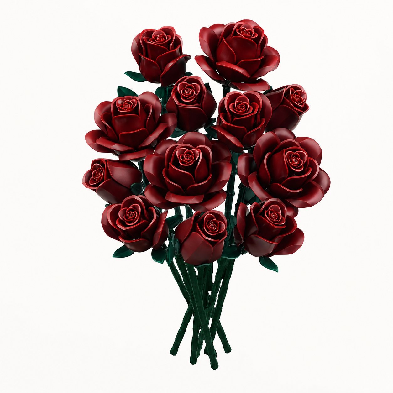 Gothic Black Rose Bouquet Building Set – 12 Never-Wilting Roses