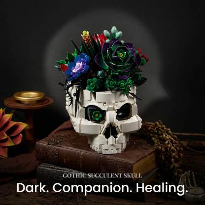 Gothic Skull Succulent Bouquet Building Block Set