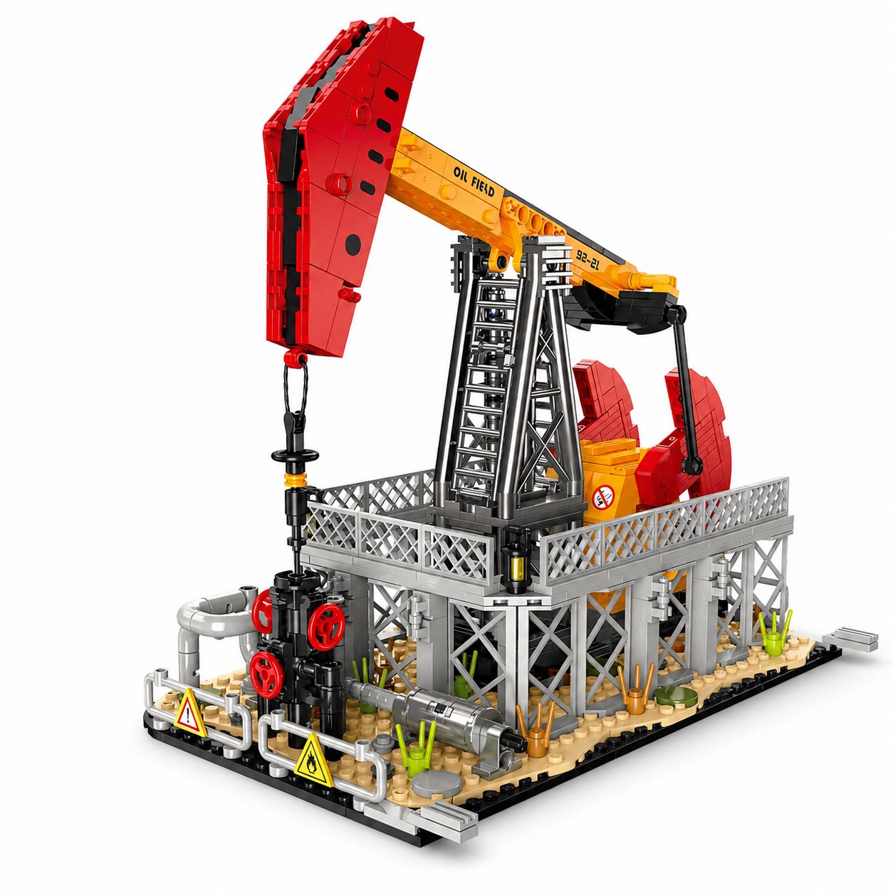 Modular Oil Refinery Building Block Set | 734-Piece STEM Model