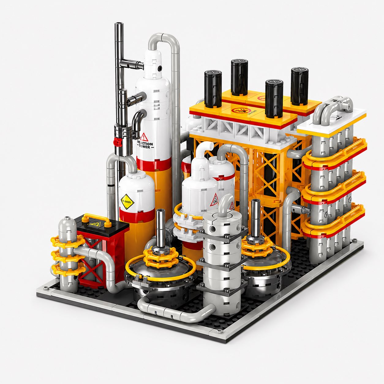 Modular Oil Refinery Building Block Set | 734-Piece STEM Model