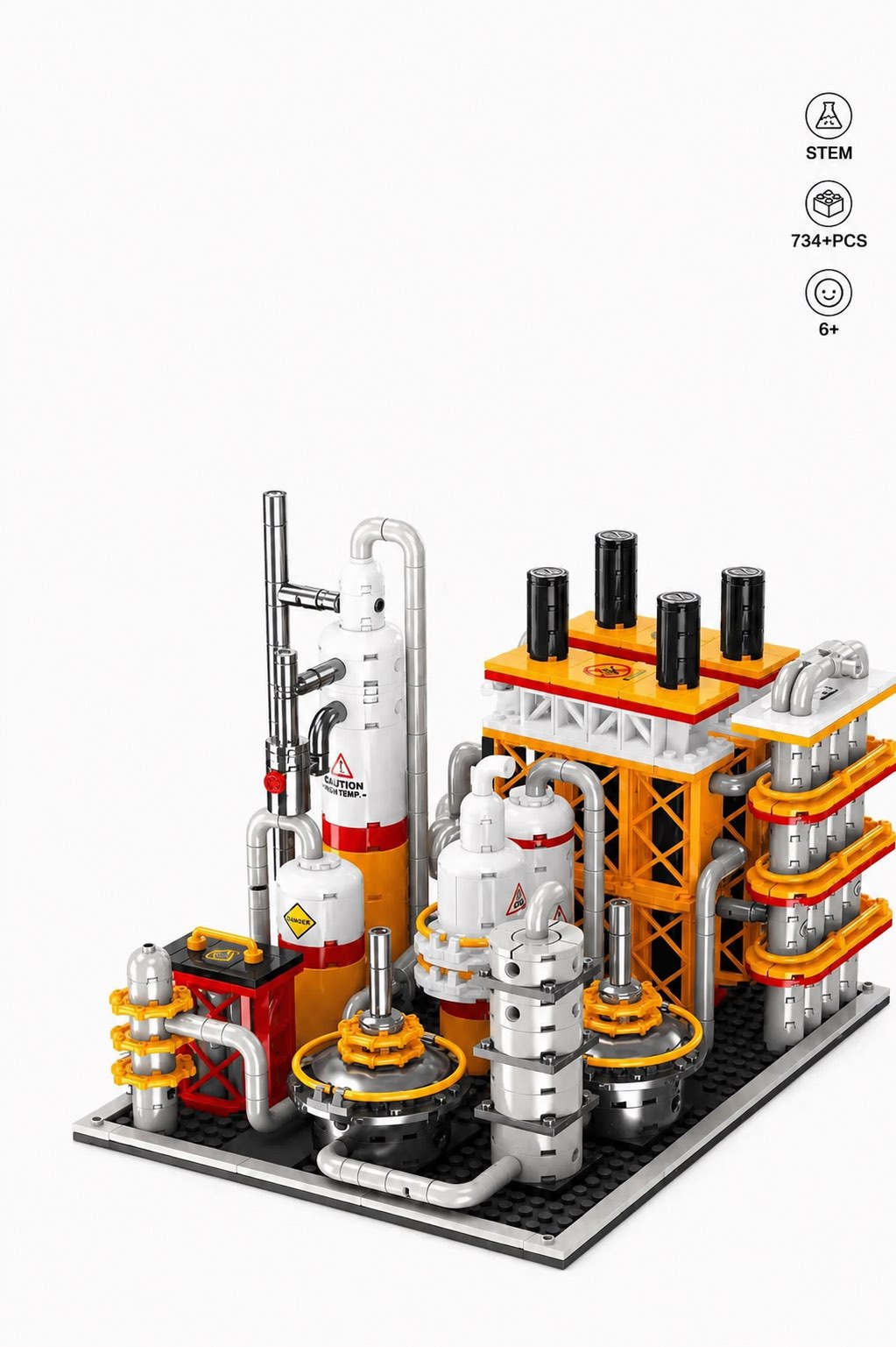 Oil Refinery Building Block Set | 734-Piece STEM Model