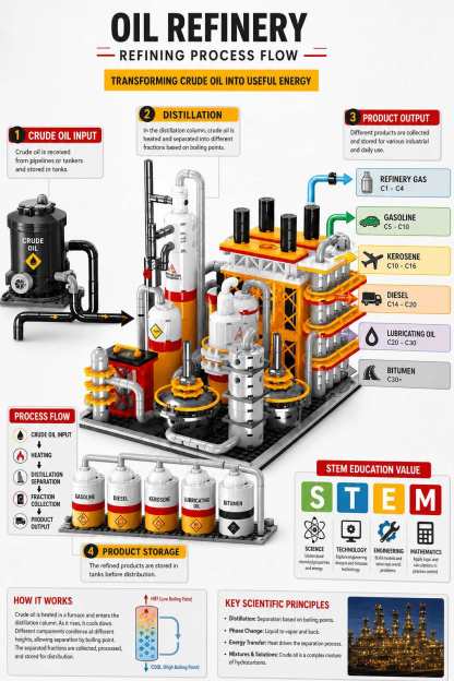 Oil Refinery Building Block Set | 734-Piece STEM Model