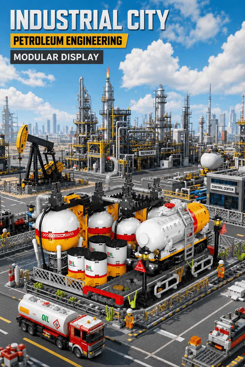 Oil & Gas Storage Station Building Set | 743-Piece City MOC