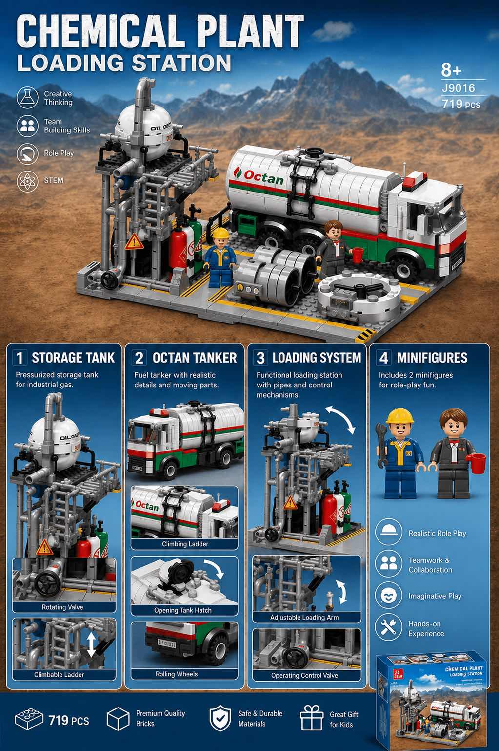 Chemical Loading Station Building Set | 719-Piece City MOC