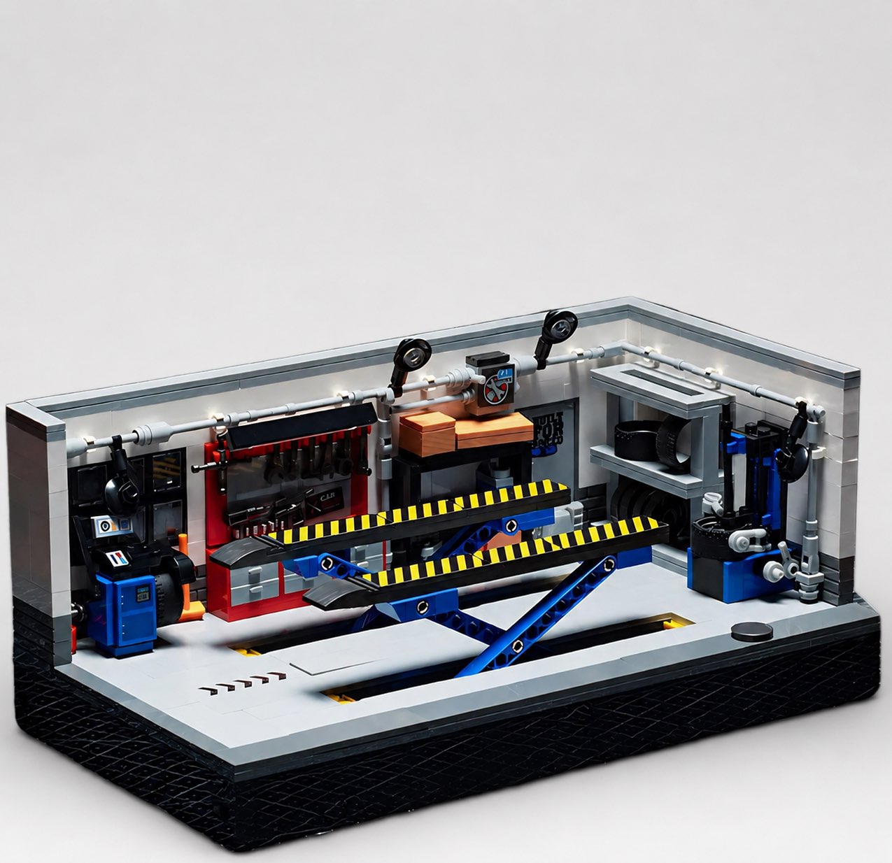 Retro Garage Building Set for 8-Stud Car Models | 750 Pieces