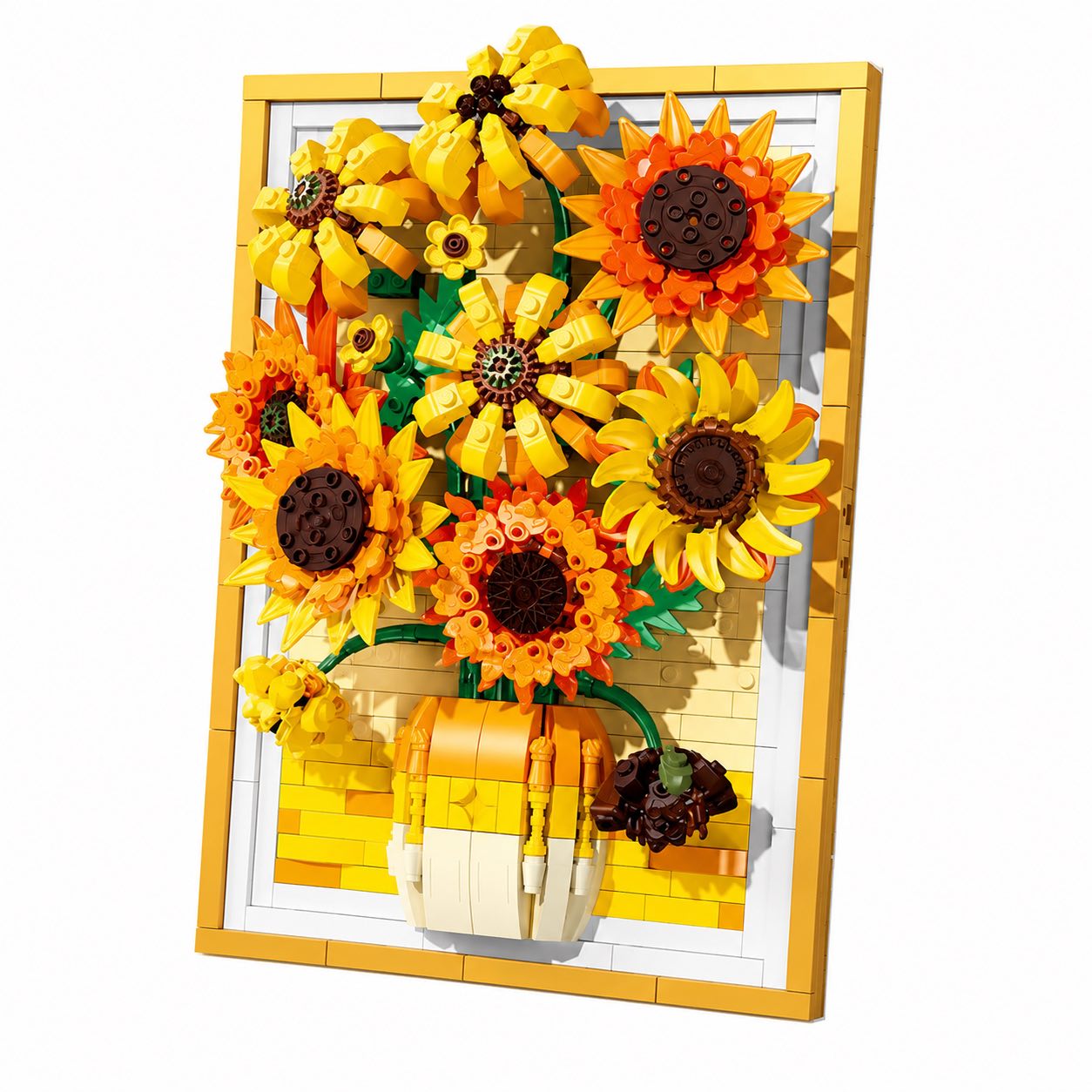 Sunflower Building Block Set  Van Gogh Inspired 3D Flower Wall Art