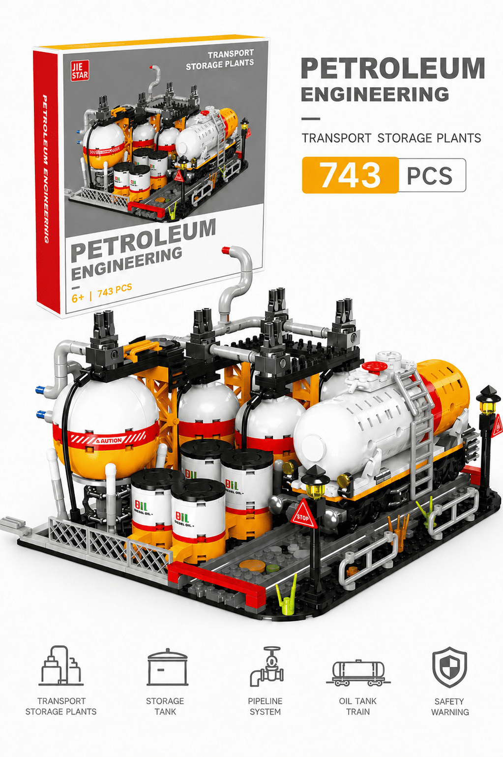 Oil & Gas Storage Station Building Set | 743-Piece City MOC