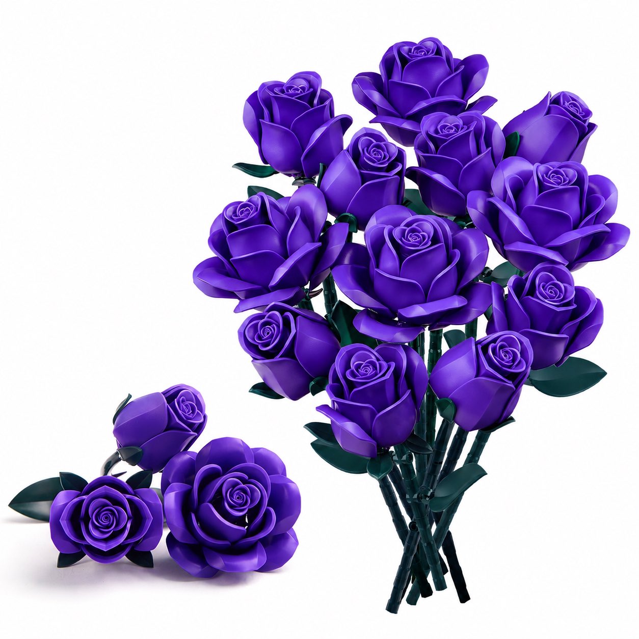 Purple Rose Bouquet Building Set