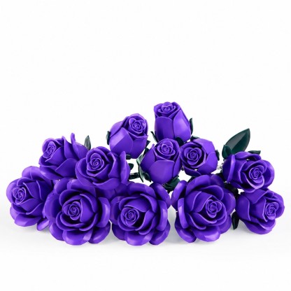 Purple Rose Bouquet Building Set