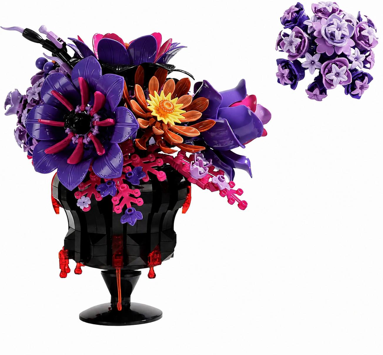 Elegant Purple Botanical Bouquet Building Set 