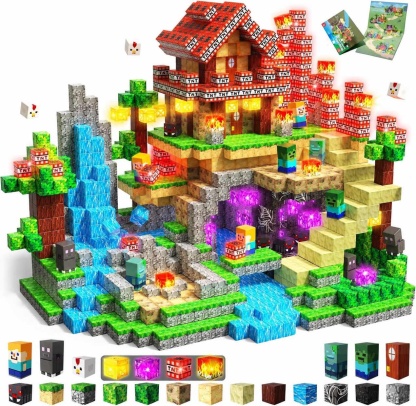 200-Piece Light-Up Magnetic Building Blocks for Kids 3+
