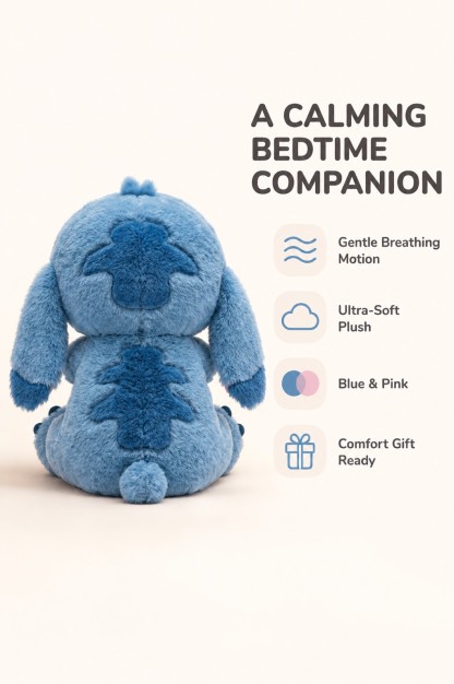 Breathing Stitch Plush Toy with Gentle Moving Belly