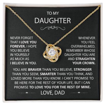 To My Daughter - Love Knot Necklace