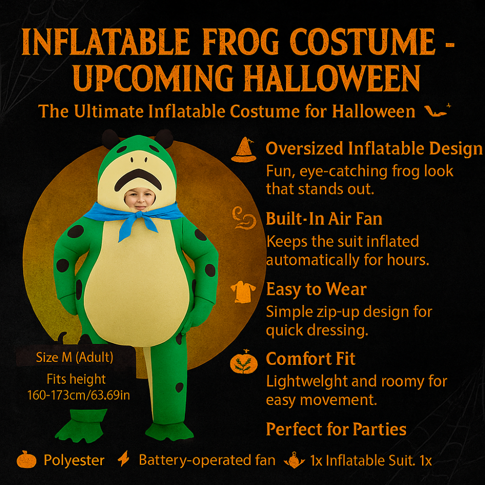 Inflatable Frog Halloween Costume - Funny Oversized