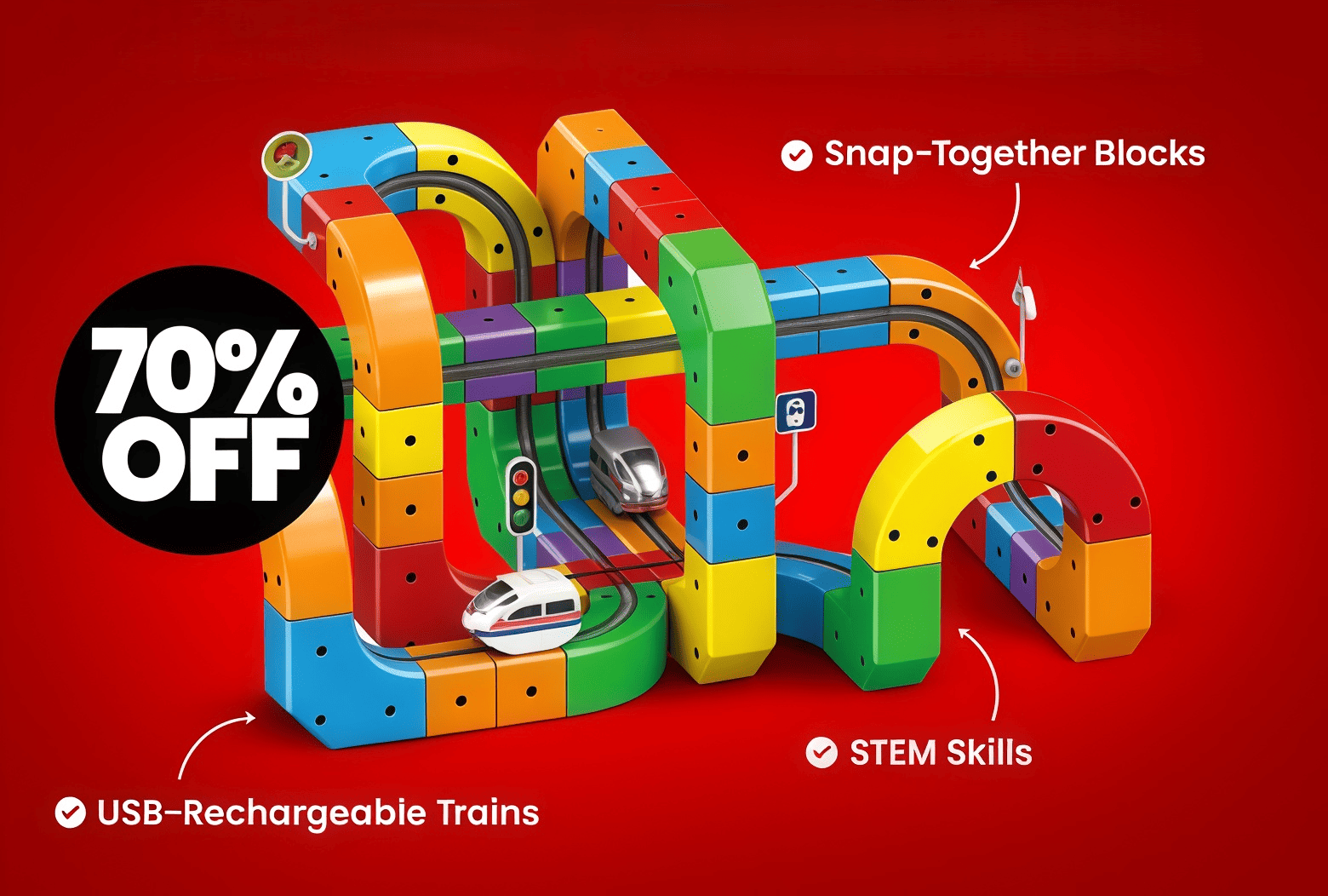 MagTrack Pro - Magnetische Elektrische Treinbaan Bouwset (Beperkte Oplage)