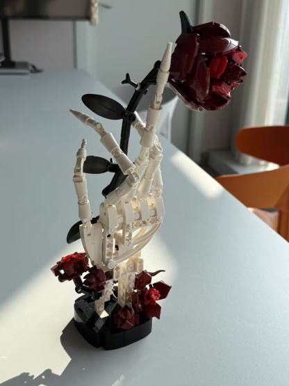 Gothic Skeleton Hand & Rose Brick Set