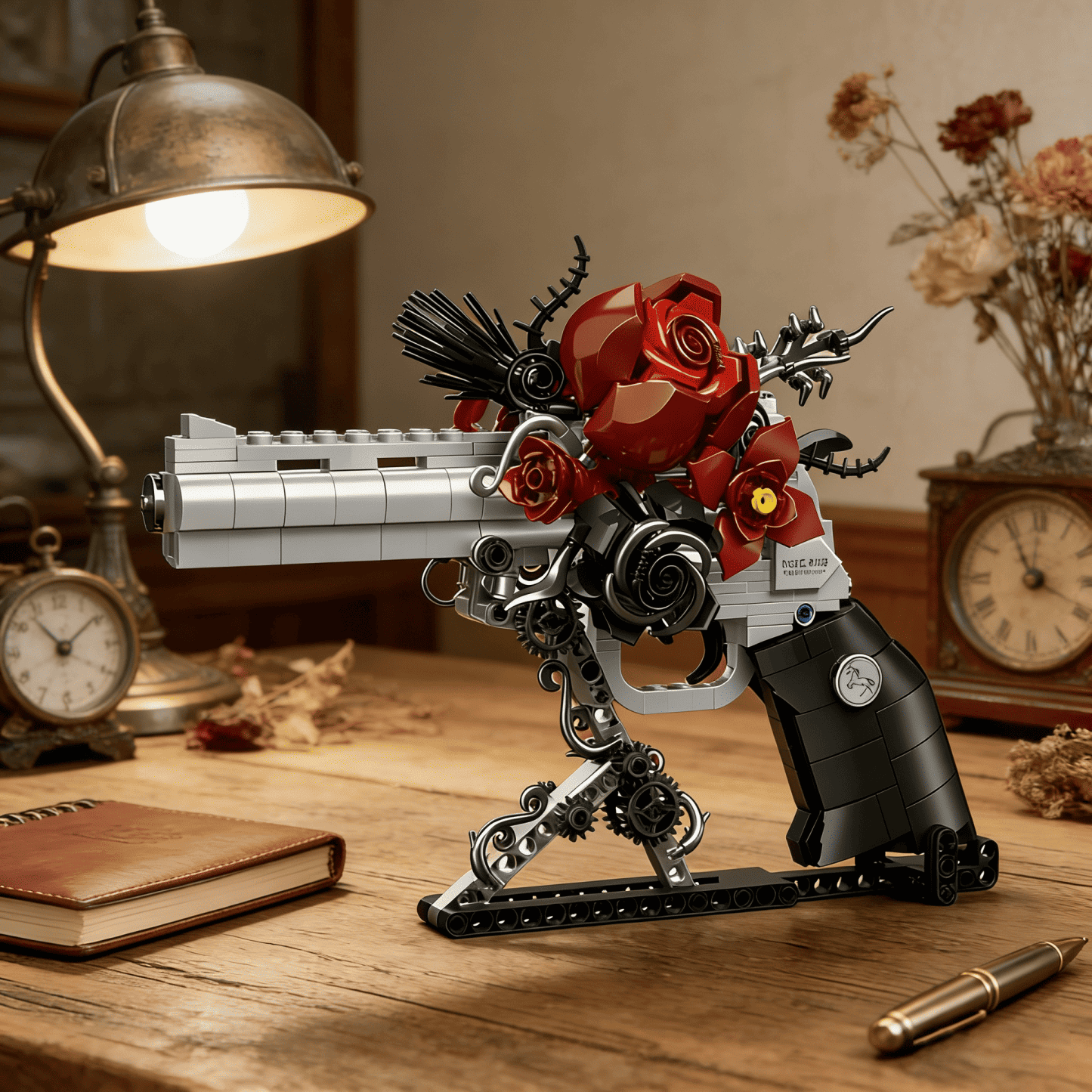 Gothic Skeleton Hand & Rose Brick Set