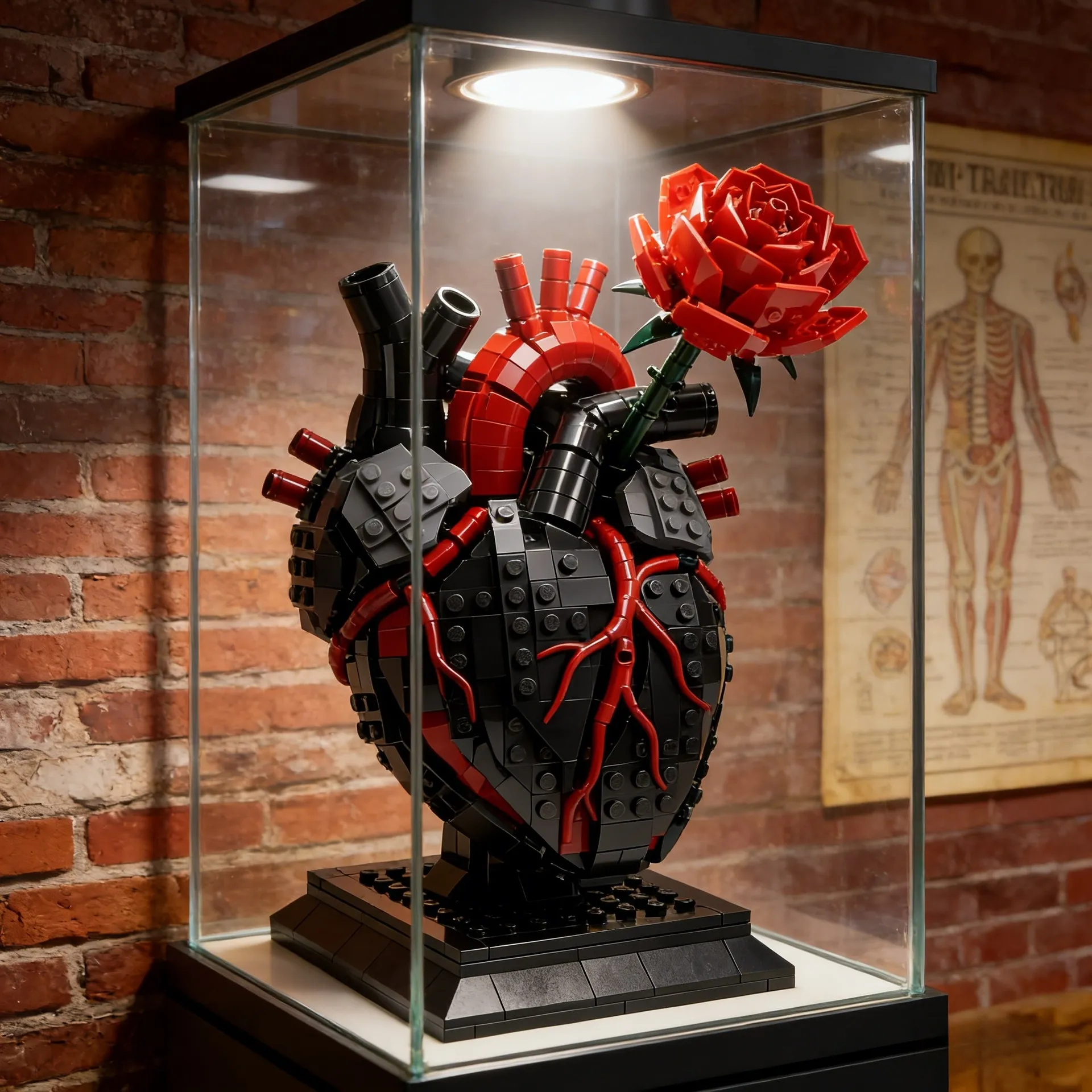 Gothic Flaming Heart & Rose Building Set | Unique Valentine's Gift