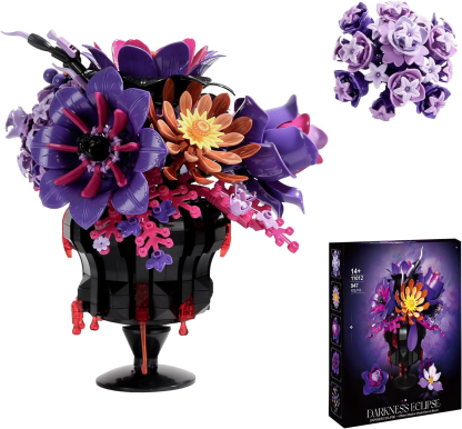 Elegant Purple Botanical Bouquet Building Set | Lavender Bricks-wonderminiworld